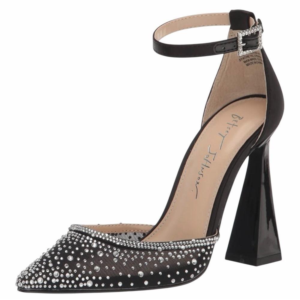 Betsey Johnson/Black/ Women's Viola Rhinestone Mesh Evening Pumps/Size: 10 - Picture 12 of 16